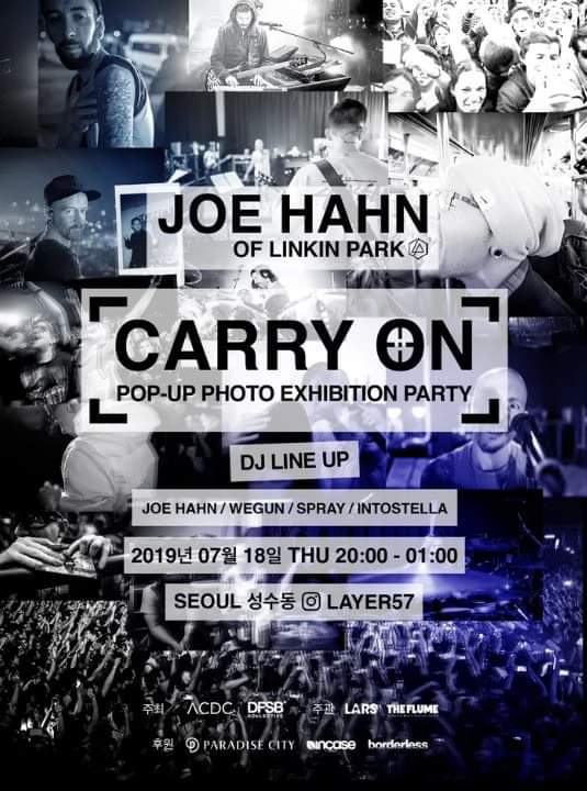 LinkinPark_HUB's tweet photo. ODI announced #joehahnLP will be hosting a #Korean launch party for his photo exhibition, #CarryOn on the 18th of July and will host photos of #linkinpark from the #OneMoreLightTour
#JoeHahn #ChesterB #MakeChesterProud #FuckDepression #ChangeMentalHealth #LinkinParkHUB https://t.co/WePygsAYWL