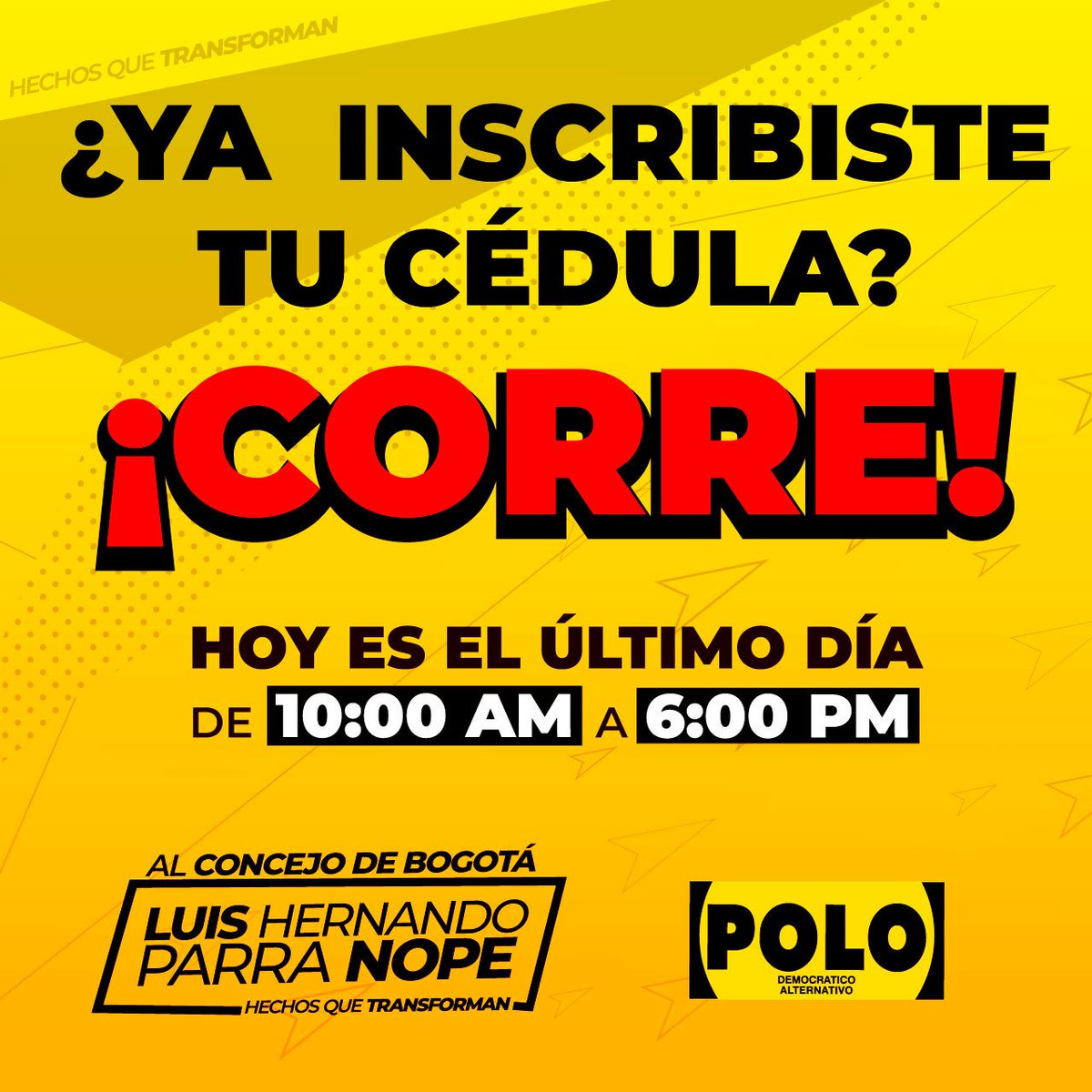 LuisHernandoP's tweet photo. 🏃‍¡Estás a tiempo! Que nadie vote por ti 🏃‍ https://t.co/ym1WIuXKsL