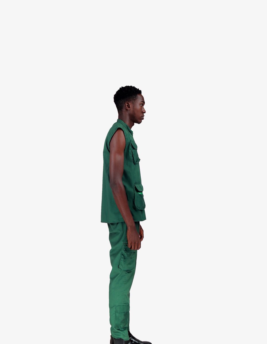 YOU_NIGERIA's tweet photo. Look 4 from the RESORT 19’ COLLECTION 
LooK 4: Unisex 2 piece (combat jacket and cargo pant) in green
Photographer: @beyuzzphg
.
#YOU #YOUmen #YOUwomen #yourstyleisYOU https://t.co/soPiDXnaq3
