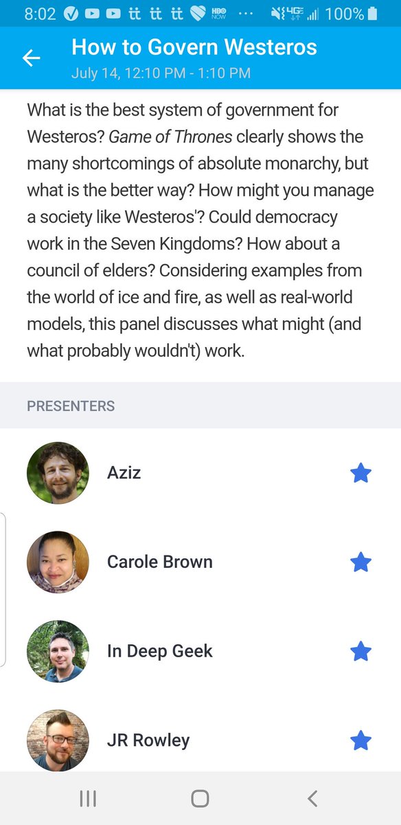 CaroleBDCDiva's tweet photo. Potential idea for Virtual post season @GoTVFS ! If you're @ConOfThrones check out this panel on what comes next in Westeros! #ConOfThrones @InDeepGeek @GeekChat1 @AzizalFrets and somehow me?! A woman is nervous!😳 https://t.co/GrQonRVKJi