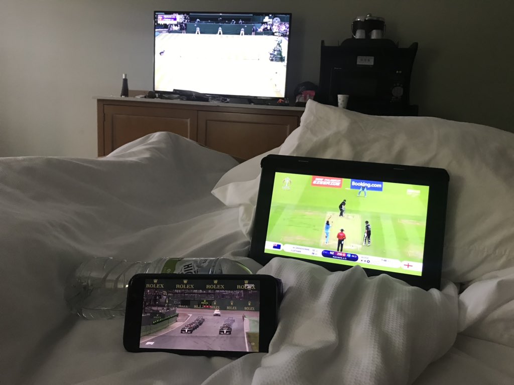 shacks1986's tweet photo. @bbctms on the first morning of our honeymoon, good job Mrs S likes her sport 🏏🎾🏎 (in that order of preference) James &amp; Gemma, Bath (Texas) https://t.co/DkEfYpVbsJ