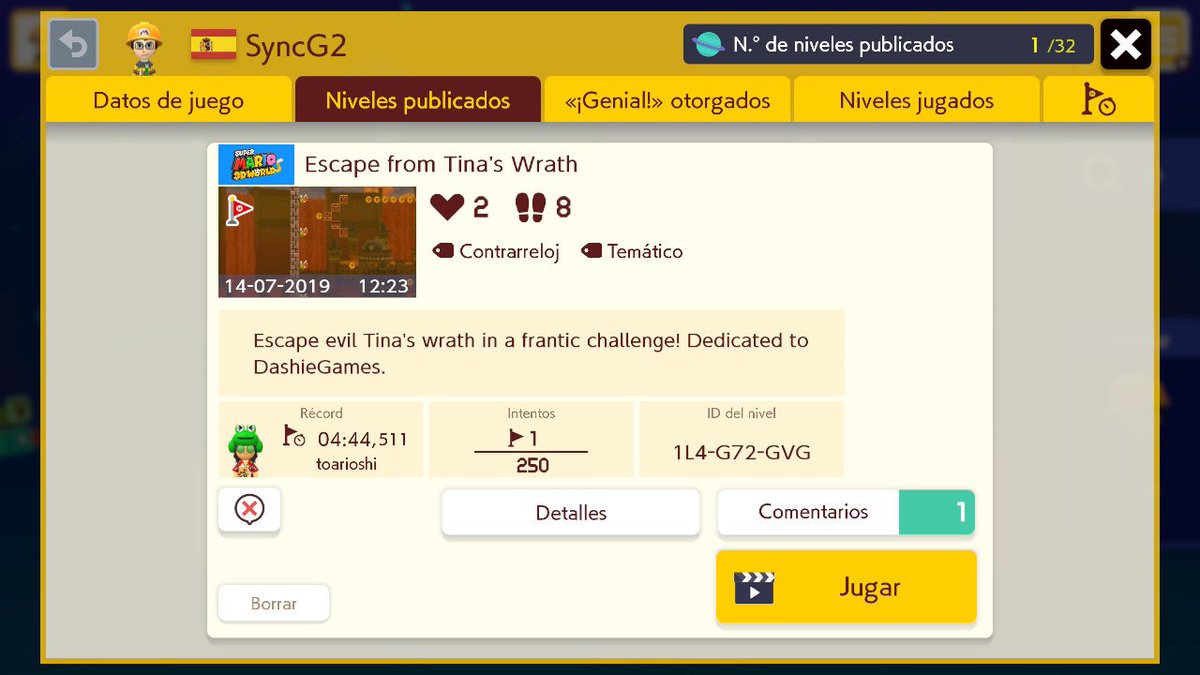SyncGD's tweet photo. @DashieXP #DashieMaker2 DASHIE!! Super challenging level from SPAIN!! Escape the rising lava!! Shoutout to @toarioshi for being the first and only person to beat it!! ID: 1L4-G72-GVG https://t.co/sRXWzcPbIs