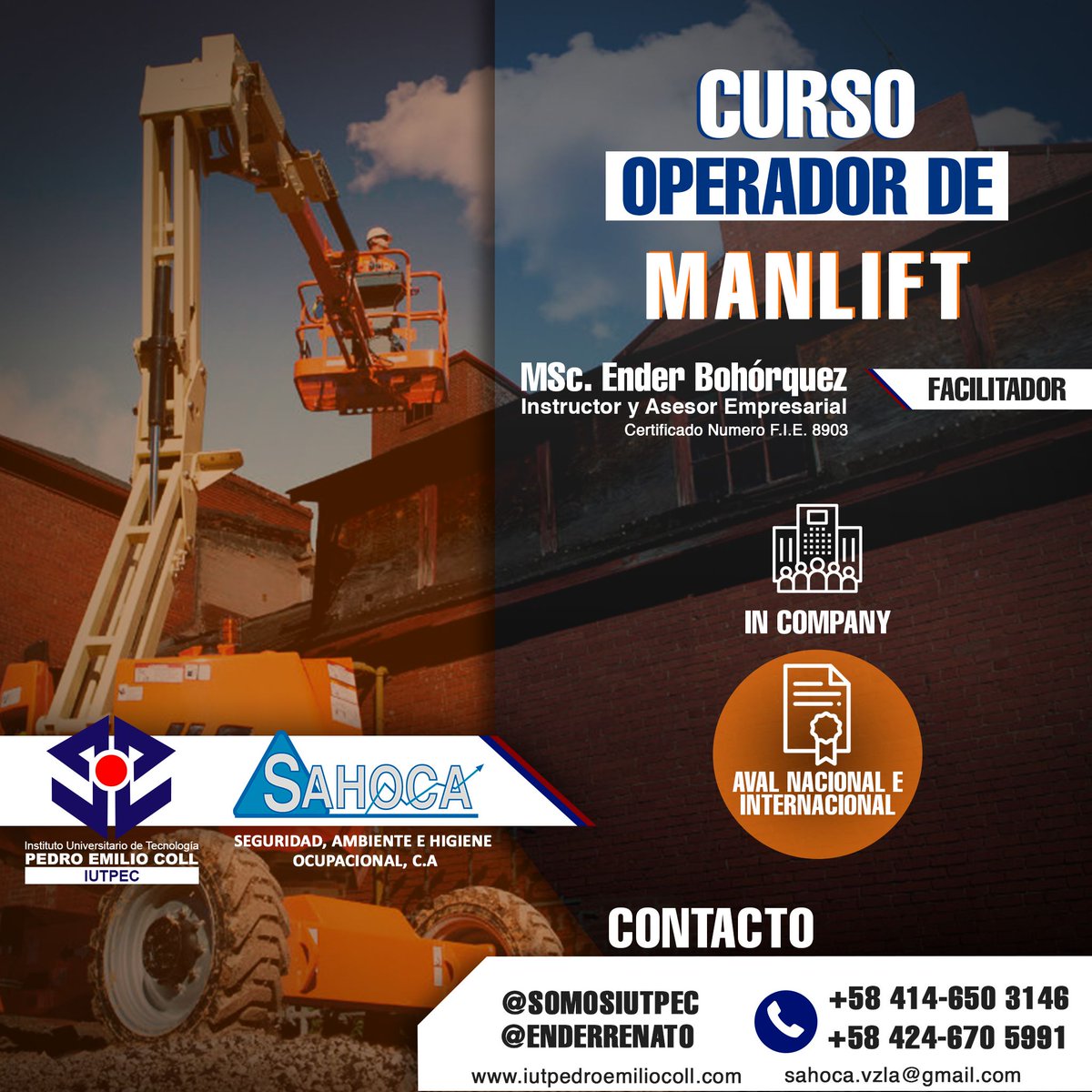 SomosIUTPEC's tweet photo. Información al 424-6705991/414-6503146. (SÓLO LLAMADAS).
#DesarrolloPersonal #Empresas #Cursos #CertificacionLaboral #Coaching #LifeCoaching #Formacion #Asesoria #TalentoHumano #Seguridad #SaludLaboral #Gestion #Venezuela #SomosIUTPEC #SAHOCA https://t.co/Qd0wXBDgNN