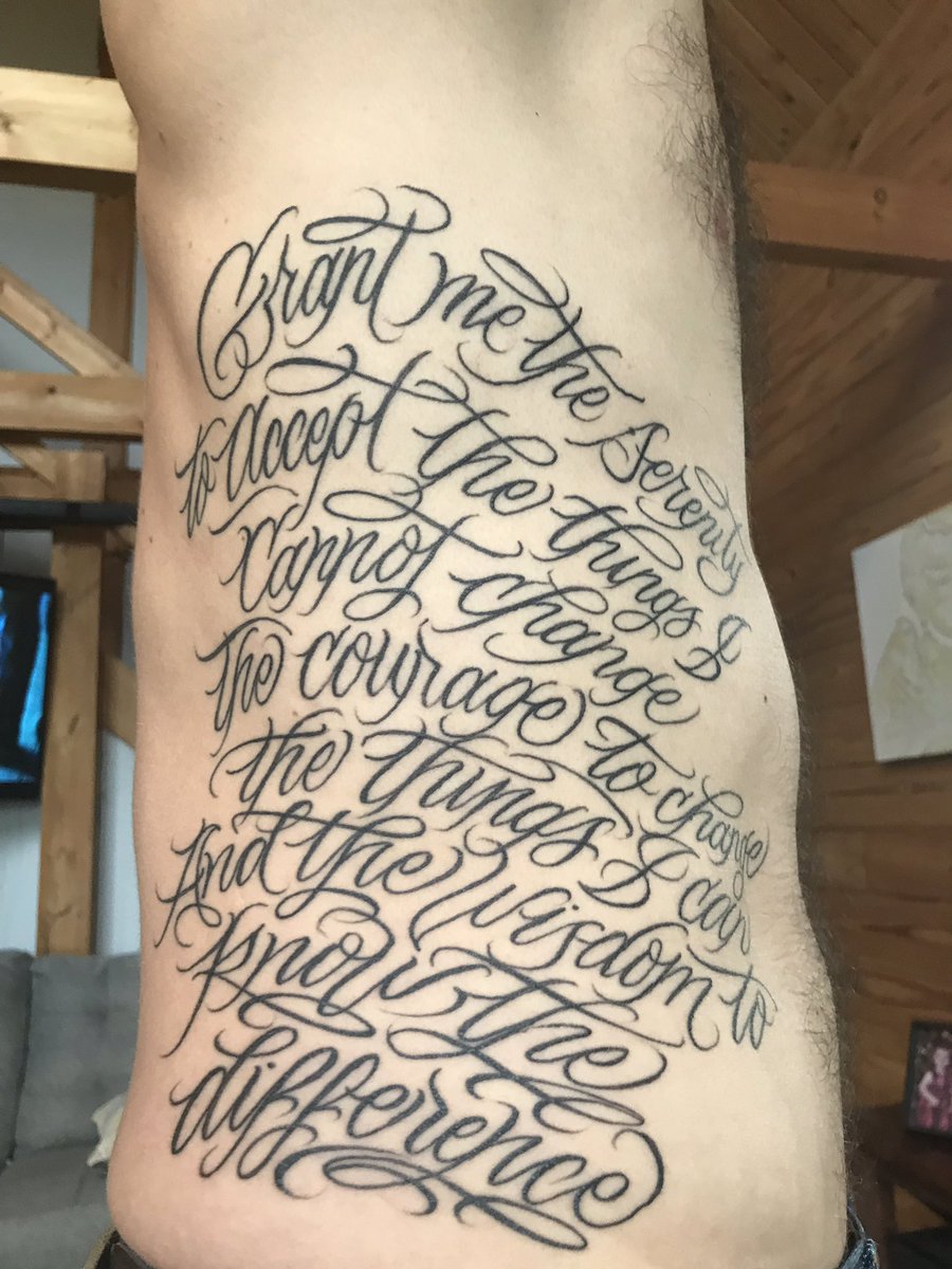 Now that it is well healed.... #firstink #cleanandserene #wontbemylast #serenityprayer