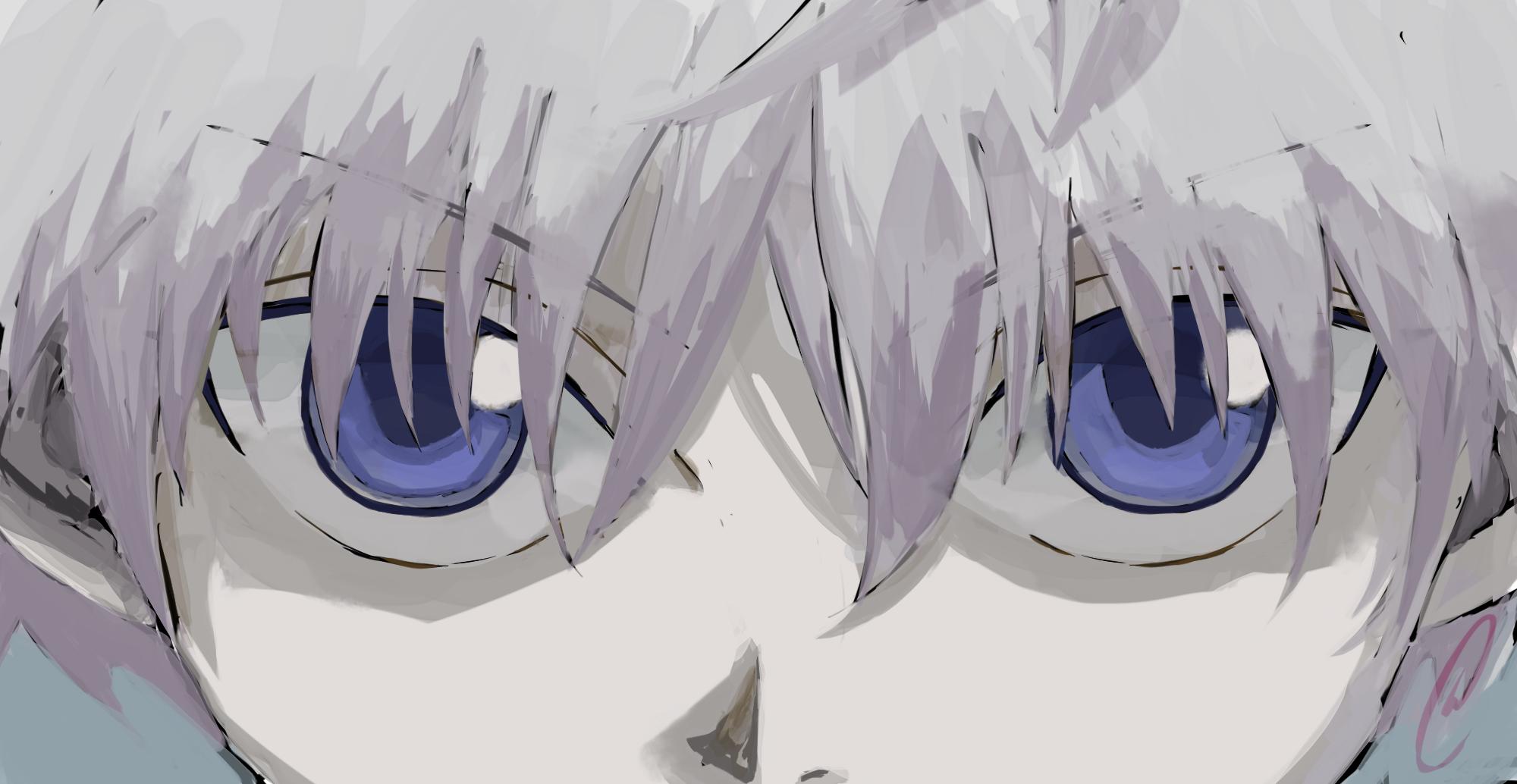 l'azoth on Twitter: "painting practice with killua's eyes💙 | # ...
