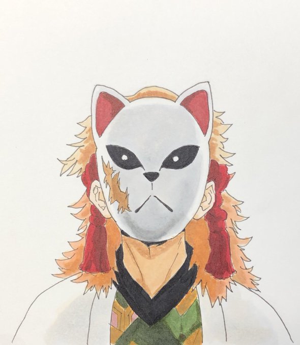 トュルンデイさんがTwitterに投稿した錆兎(鬼滅の刃)のイラスト。
