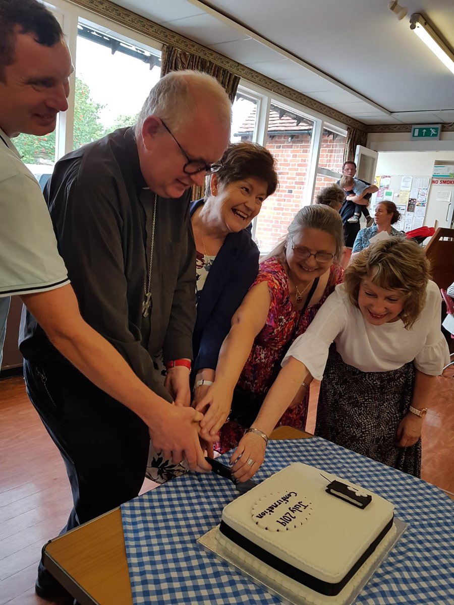 StNicsWitham's tweet photo. Celebrations after our Confirmation Eucharist today! Congrats to Margaret, WEndy, Gillian, Carolyn, Arnold and Mark, and thanks to Margaret for the cake! #bishcolchester https://t.co/02beGhJJ4n