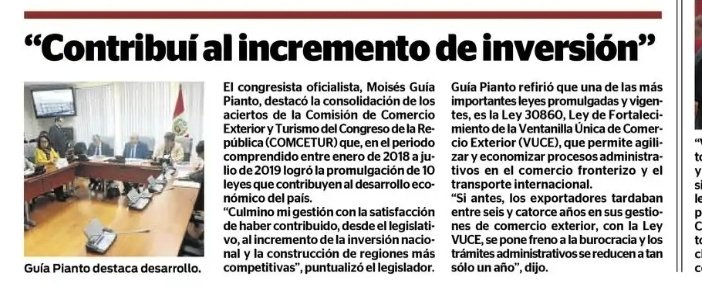 comcetur's tweet photo. [DIFUSIÓN] ➡️ Vía @diariocorreo 
Bajo presidencia del congresista Moisés Guía Pianto:
✔COMCETUR logró #10Leyes que contribuyen ampliamente al desarrollo económico del país
¿Quieres conocer las leyes?👇🏼
https://t.co/FMqFJHZtu2 https://t.co/VtA7D6rZUP