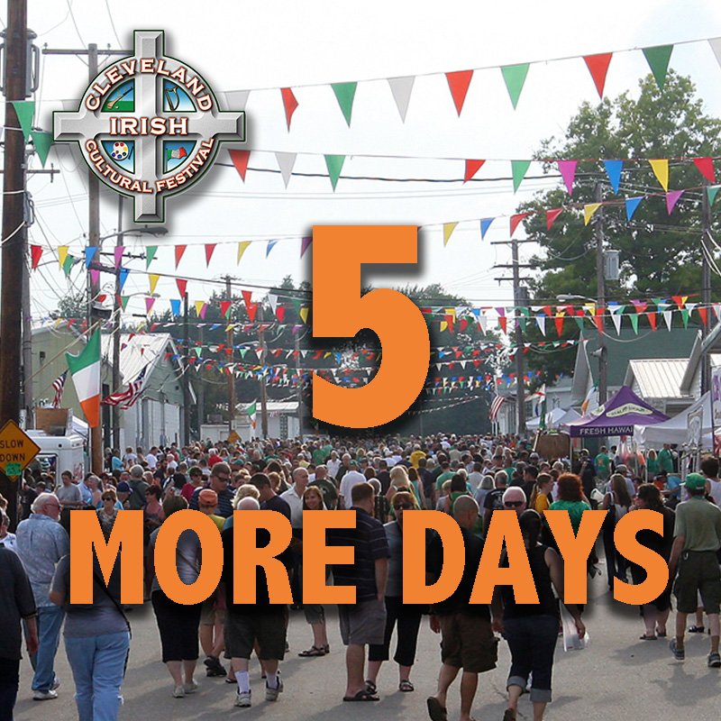 cleveland_irish's tweet photo. We are so excited and just can't wait... 5 MORE DAYS!! Who else is counting down with us? Great drinks, food, music and more!
#CLEIrish #clevelandirishfestival #clevelandirishfest #clevelandfestivals https://t.co/vA11imItHZ