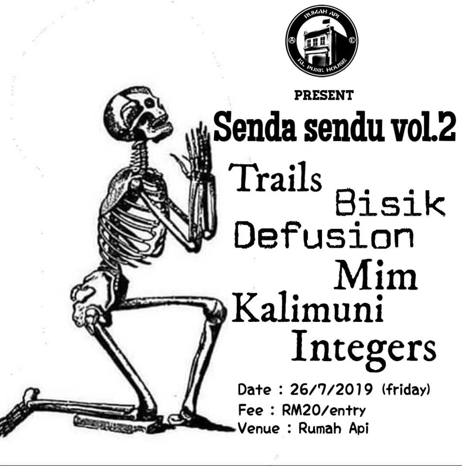 Jenn_Thompson's tweet photo. #KL FRIDAY July26, 2019 SENDA SENDU VOL.2 7pm RumahApi (A-1804,Menara A,Persiaran MPAJ) #Ampang ft. @trails_my @bisikband #Defusion @kugiranmim #Kalimuni @integerskl https://t.co/UsWWKYxitO