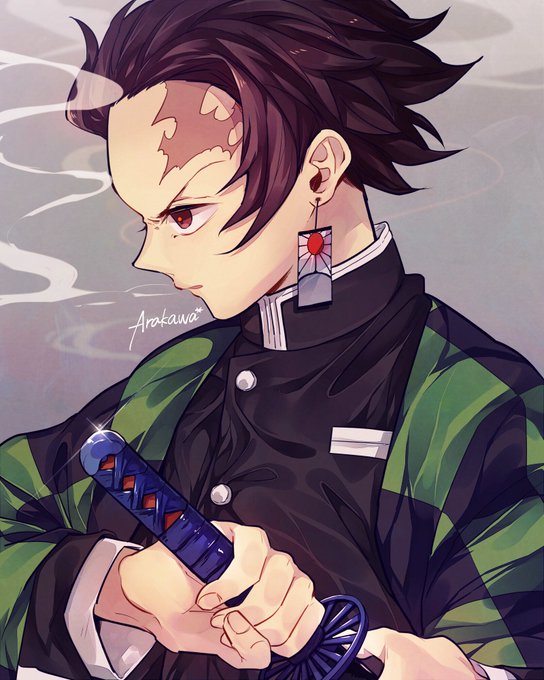 新川✏️新連載準備中さんがTwitterに投稿した竈門炭治郎(鬼滅の刃)のイラスト。