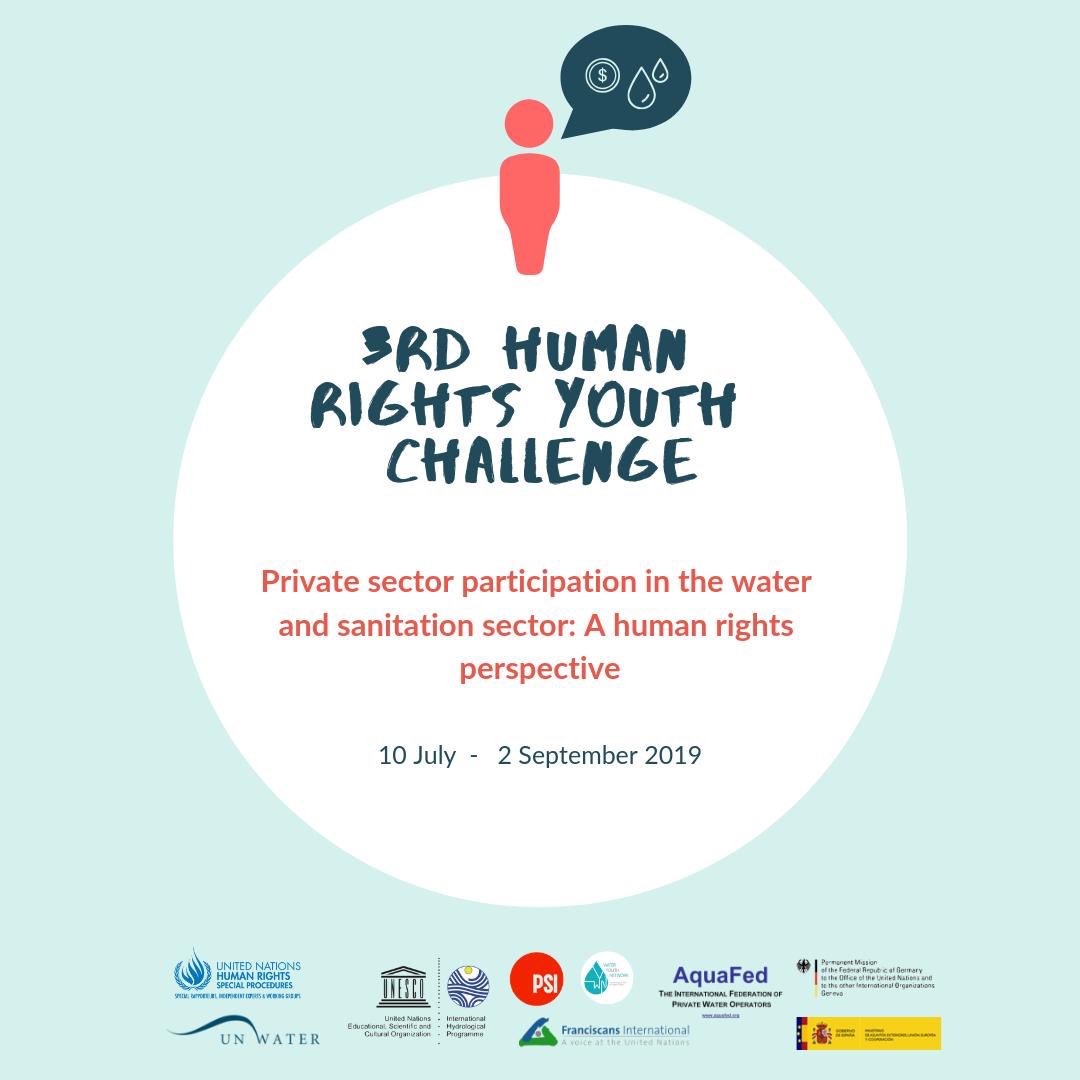 WaterYouthNet's tweet photo. #Opportunity!! Submit an #essay for the 3rd Human Rights Youth Challenge! 
For more details 👉🏻 https://t.co/YqP6PSraOy @wwatercouncil @ihedelft https://t.co/CaZDkftrMD