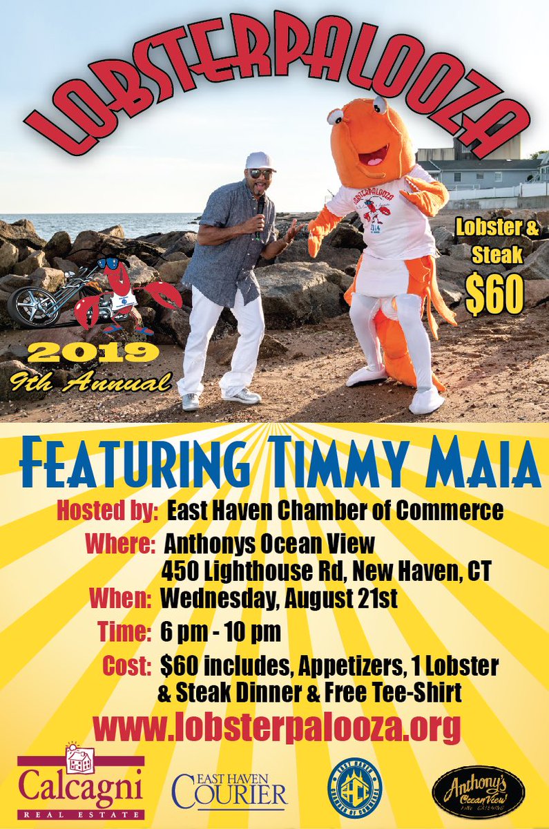 It’s that time of year!! Join us for the 9th Annual Lobsterpalooza. Includes Amazing Appetizers, One Lobster Per Person, Steak,Chicken, Ribs, Hamburgers,Hot Dogs and much much more!! Tickets on sale now! #lobster #easthavenct <a href="/AnthonysOceanV/">Anthony's Ocean View</a> <a href="/TimmyMaia/">Timmy Maia</a>