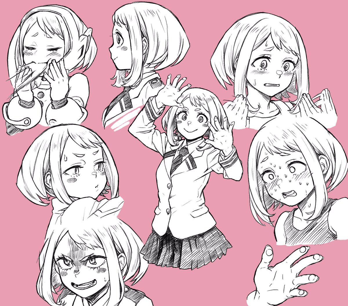 四方山 与太話 No Twitter ヒロアカ 麗日なお茶子さん 練習絵 ヒロアカ 麗日お茶子