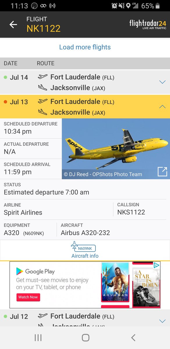 ptrpiper4's tweet image. My son says @SpiritAirlines is his favorite. He was super excited to fly on a yellow Spirit plane for the first time. NK1122 from FLL to JAX 10:34pm on 7/13/19. At 10pm you guys decide to delayed the flight until 7am. I was forced to cancel the trip breaking his heart. #morego