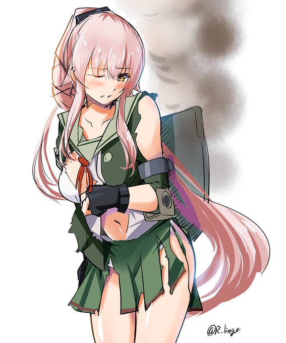 大破した艦娘によるこちらの二次被害のほうが酷いんですけど(前屈み#艦これ版深夜の真剣お絵描き60分一本勝負 #艦これ版真剣お絵描き60分一本勝負_20190714 