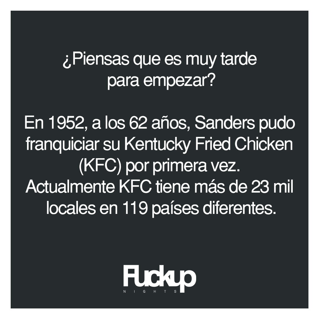 FuckUpNightsPTY's tweet photo. Nunca es muy tarde... 😉
#FUNPTY
#ComparteElFracaso
#SharetheFailure
#Panamá
#PTY #emprendedores #motivational https://t.co/ErsSkpMj61