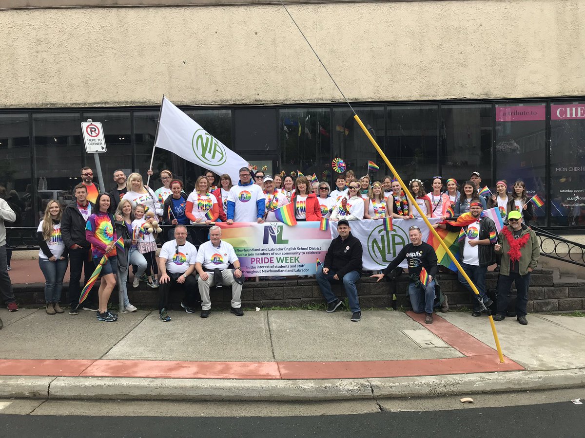 NLSchoolsCA's tweet image. As the #pride flag raises @CityofStJohns the District and @NLTeachersAssoc are #proud to join our community for the @StJohnsPrideNL Parade! 
Members and staff, find us in Zone A! The march begins at 1pm! 
#PrideAndProgress