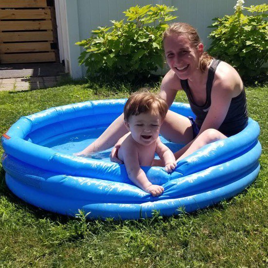 plastrdisastr's tweet photo. When you’re so hot after a long run that you don’t have time to change into bathing suits before getting in the pool, baby goes naked and mommy goes fully clothed. https://t.co/tCrjQCKLqF https://t.co/voRZPUcYfs