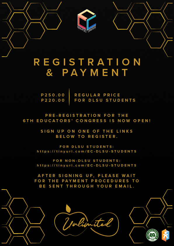 UnitedxEC's tweet photo. We're now open for pre-registration! 😉

For DLSU students: https://t.co/lcW9HHkNZo
For non-DLSU students: https://t.co/SvP44D4Nyb

#6thEducatorsCongress
#UnlimitED https://t.co/Vm8xnbLdxR