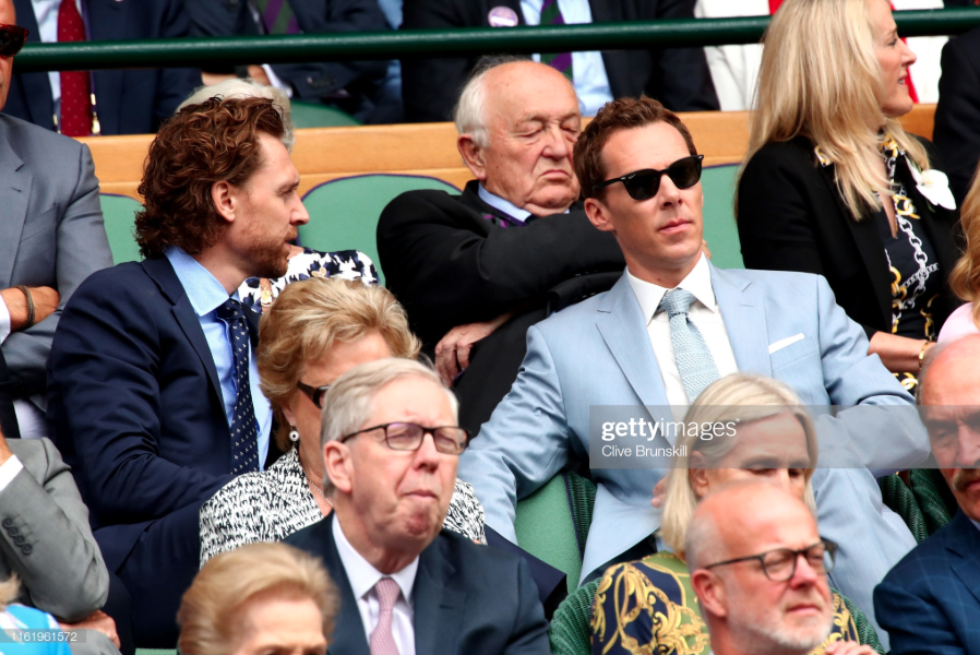 Cumberbuddy's tweet image. Tom’s just told Benedict something that’s rendered him speechless. 
#Wimbledon