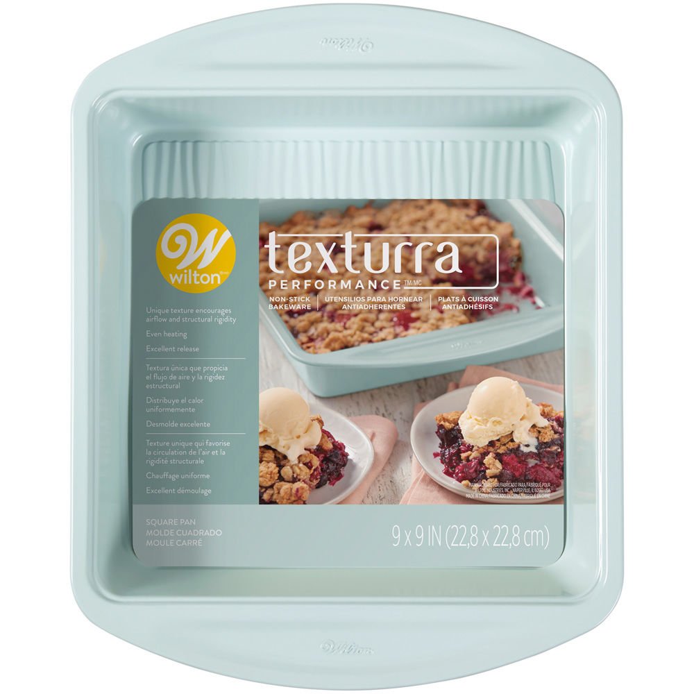 WiltonCakes's tweet photo. Bake your favorite brownies, cakes, bar cookies or casseroles in this new Texturra Performance Square Pan! Its durability and unique waved design makes it a beautiful addition to any kitchen. https://t.co/6v6iMSubYW #wiltoncakes #texturrabakeware https://t.co/NyHMzYZW6Z