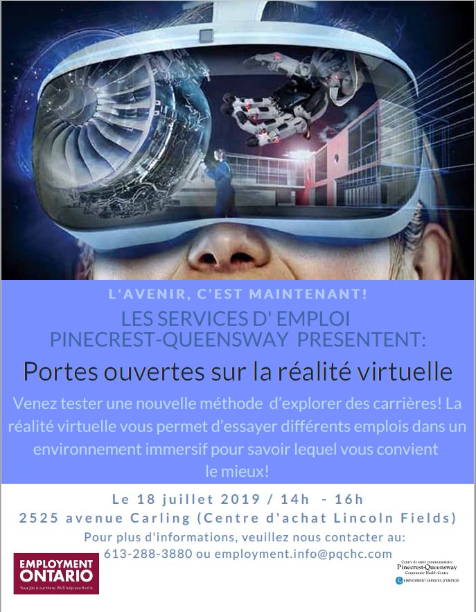 PQ_Employment's tweet photo. Everyone is invited to our Virtual Reality Open House! It's the next evolution in Career Exploration! #VirtualReality #careers #ottawajobs https://t.co/OesS5wb34K
