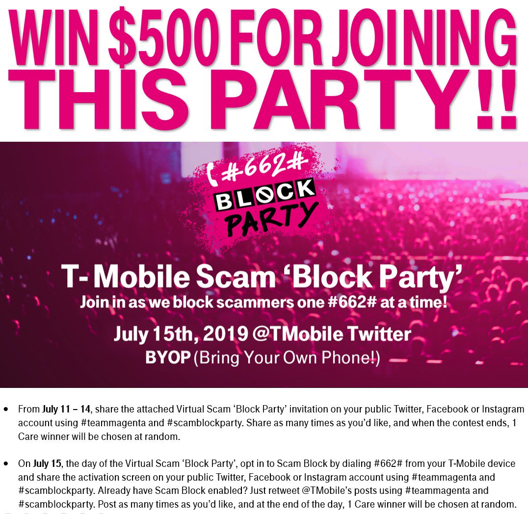 cyreetha78's tweet photo. #teammagenta #ScamBlockParty https://t.co/yMyFArX9ga