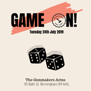 BirmBeerWeek's tweet photo. Game On – The Birmingham Beer Week edition takes place today!

Join @GunmakersBrum for good gaming, good company and more importantly good beer!

Head to https://t.co/K2ZYAhvi7F for details.

Part of the events lineup during Birmingham Beer Week 2019!

#BrumBW19 https://t.co/qNvBKsrHTN