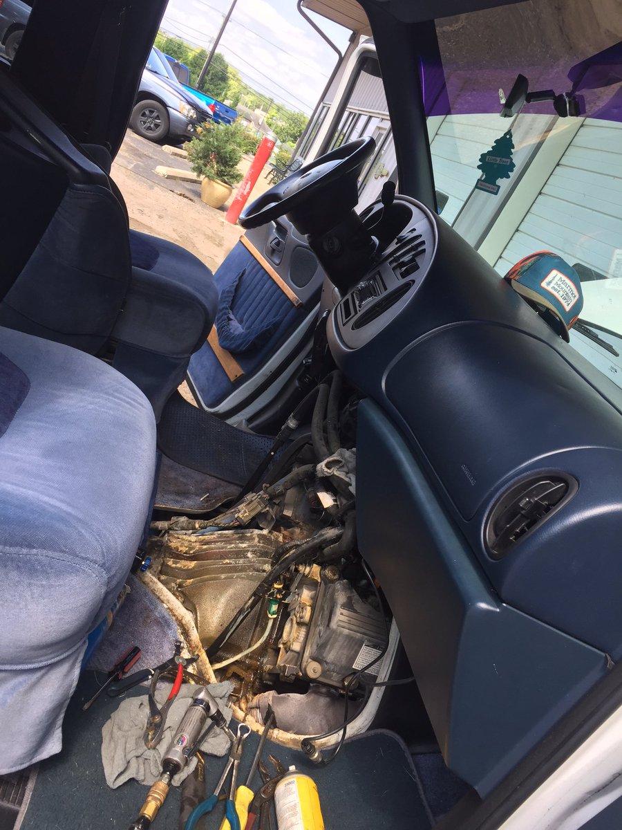 ColtonFarnsley's tweet photo. Coolant leak, meet Denny the mechanic. https://t.co/O8acCQrNkt