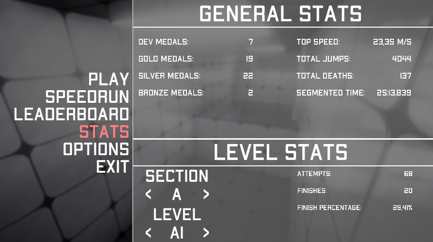 RummeGames's tweet photo. We added a menu for showing stats, so you can see how good you are at the game 😄 #indiedev #dkgame #gamedev #madewithunity https://t.co/mnonKnYnGX