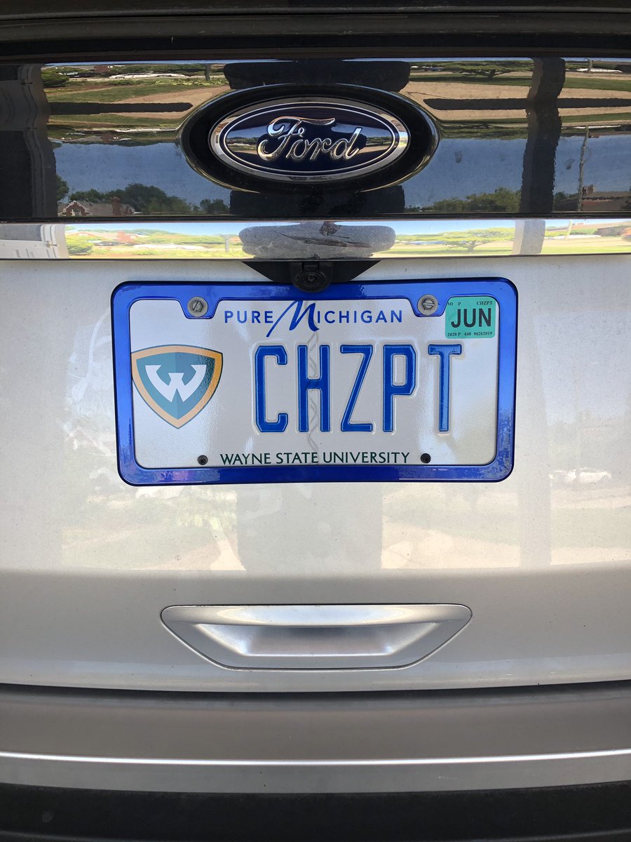 Got my new license plate in the mail! Hubs says it’s dumb but I like it. Who knows what it means? #phsycialtherapy #warriorstrong #dpt #choosept @APTAtweets <a href="/WSUDPT/">Wayne State University DPT</a>