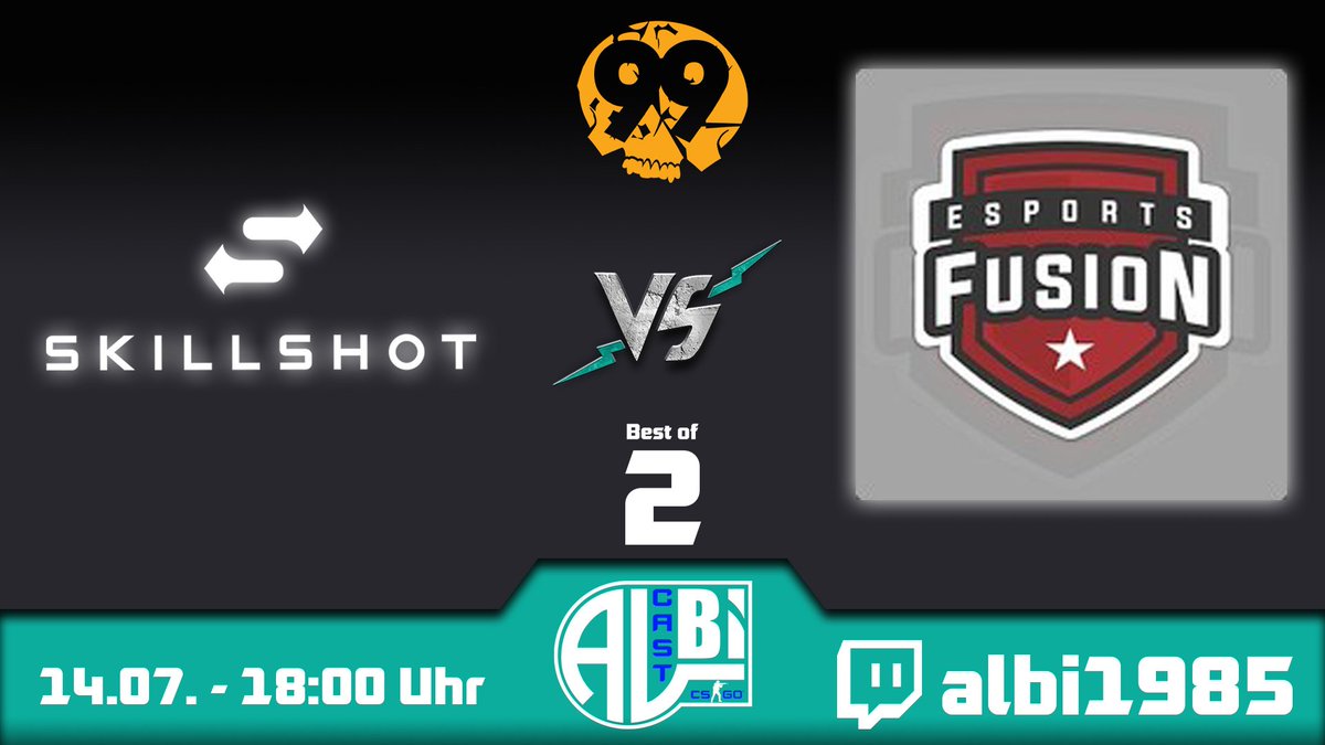 🏆18:00 Uhr <a href="/99DAMAGEde/">99Damage</a> Liga Div. 3.15 Season 12
🔥🔥@SkillshotCS vs #FusionSports 🔥🔥
🎙️<a href="/P4tt_1984/">Patrick 'P4tt' Strelau</a> <a href="/Albi1985HS/">Alberto 'Albi' A.</a> 
📺twitch.tv/albi1985        
#CSGO #99liga #GLHF #Einschalten #Albicast