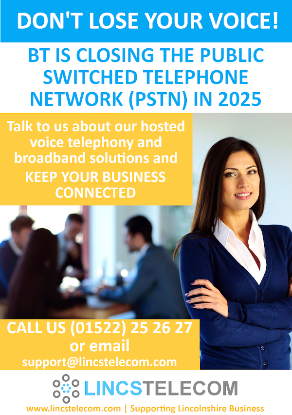 LincsTelecom's tweet photo. Don't lose your voice! BT is turning off the PSTN in 2025. Be prepared and plan now. https://t.co/M0DkJ6bJ5S #hosted #voice https://t.co/WqI6G8YjFg