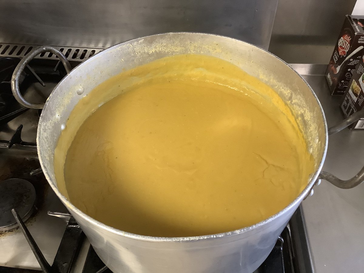 The Soup is ready for tonight #Plymouthsouprun <a href="/shekinahmission/">John Hamblin</a> .Mandy has made vegetable soup and <a href="/LyndseyWithers/">Lyndsey Withers🕷🇪🇺</a> has made bacon,leek and potato soup. All the donated fresh vegetables from <a href="/KathPlymDep/">Kath (She/Her/Hers)</a> have been used with come carrots left to munch on.
