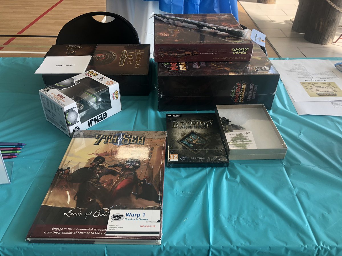 RpgThon's tweet photo. It’s the final day of RPG-A-Thon and we have one last batch of door prizes to give away to some lucky people. 
Might it be you? 

Come to Boyle Street Plaza and find out! 

#rpgathon #yeg #edmonton #yegevents #yegevent #edmontonevent #edmontonevents #edmontonnerd #edmontonnerds https://t.co/RT9VDXSLjb