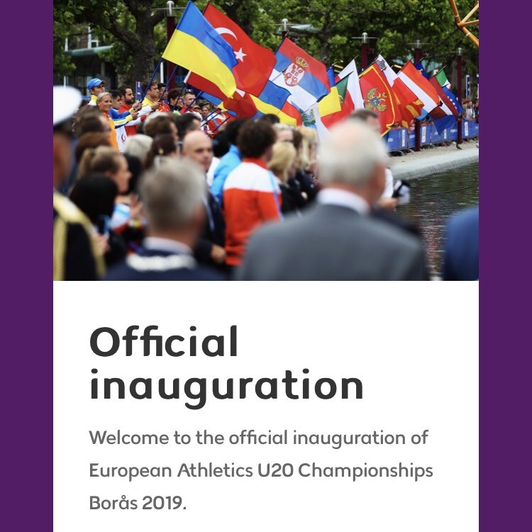 The inauguration ceremony will be held at Stora torget (the main square) in Borås Wednesday 17 July at 18:00. #boras2019