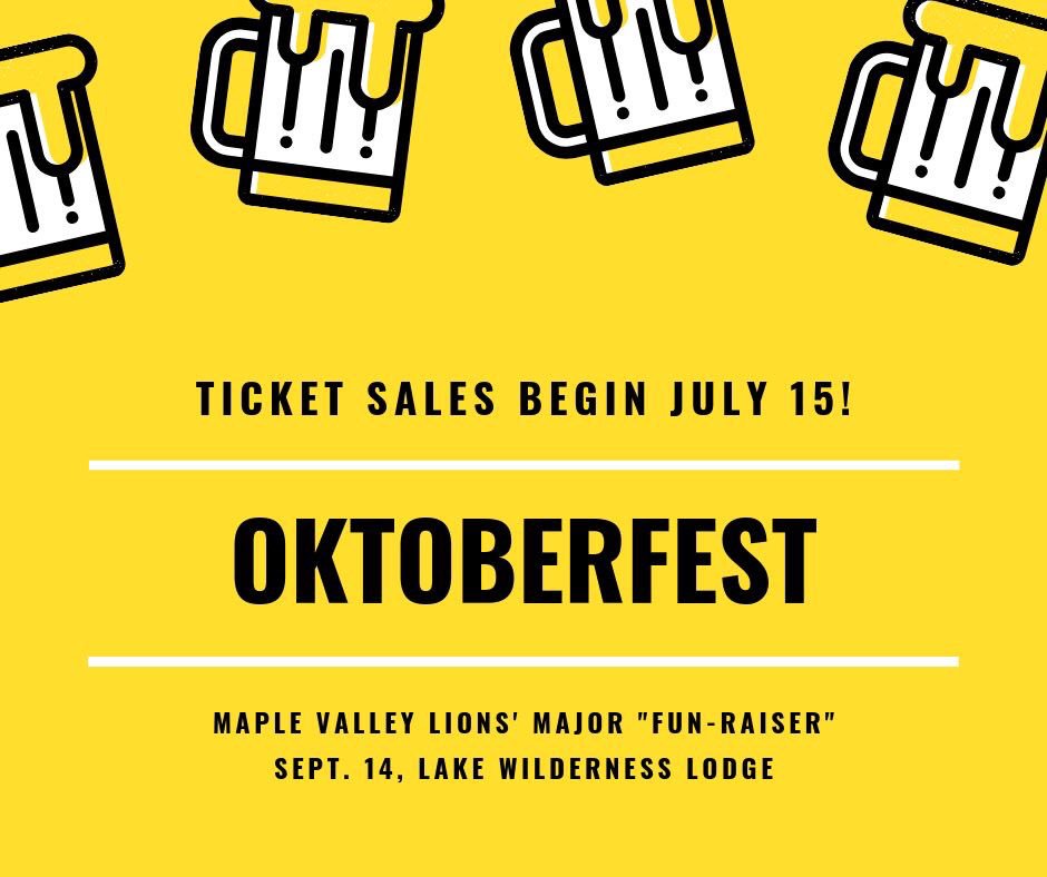 #MapleValley: Don't forget, ticket sales for our (21+) 2019 Oktoberfest event begin on Monday, July 15! 

This is our largest fundraiser of the year and will be a sold-out event; don't wait to buy your tickets!

#CheersToMelvin
#WeServe
#DoSmallThingsWithGreatLove