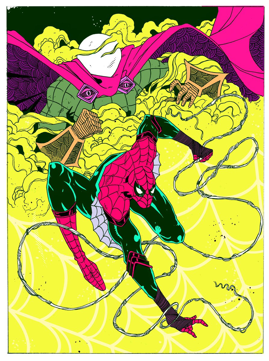 marcuscripps's tweet photo. Far From Home was so good! Had to do some fan art! 
and I’m seeing it again today! 🕷
#SpiderManFarFromHome #spiderman #illustration #comics #marvelcomics #Procreate https://t.co/FXE1kAMxMG