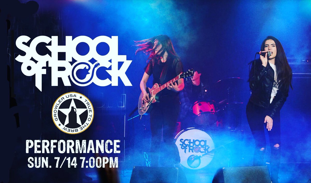 School of Rock returns to Growler USA for a special performance at 7:00PM. This is a real show! If your kids have been asking to join School of Rock, here’s your chance to get a taste of what they’ll be learning. Bring them out for the show!