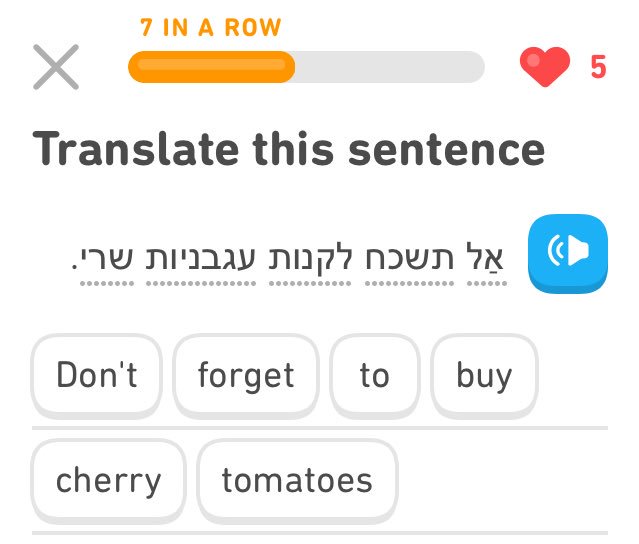 The topic of today’s lesson was Israel. Where apparently, cherry tomatoes are a big f-ing deal.