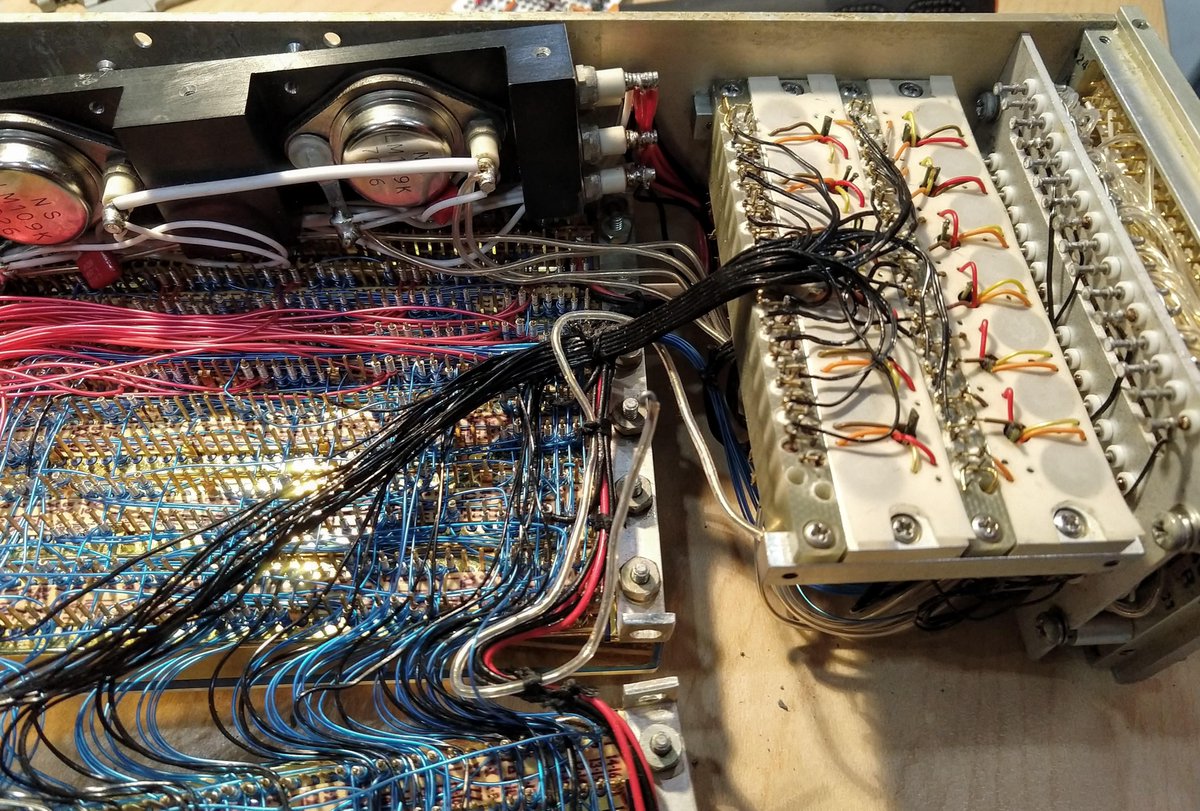 kenshirriff's tweet image. We&apos;re restoring an Apollo Guidance Computer for #apollo50. Instead of core ropes, our AGC has a core rope simulator. I reverse-engineered the simulator circuitry, built an interface using a #BeagleBone, and used it to run software on the vintage AGC.
righto.com/2019/07/apollo…