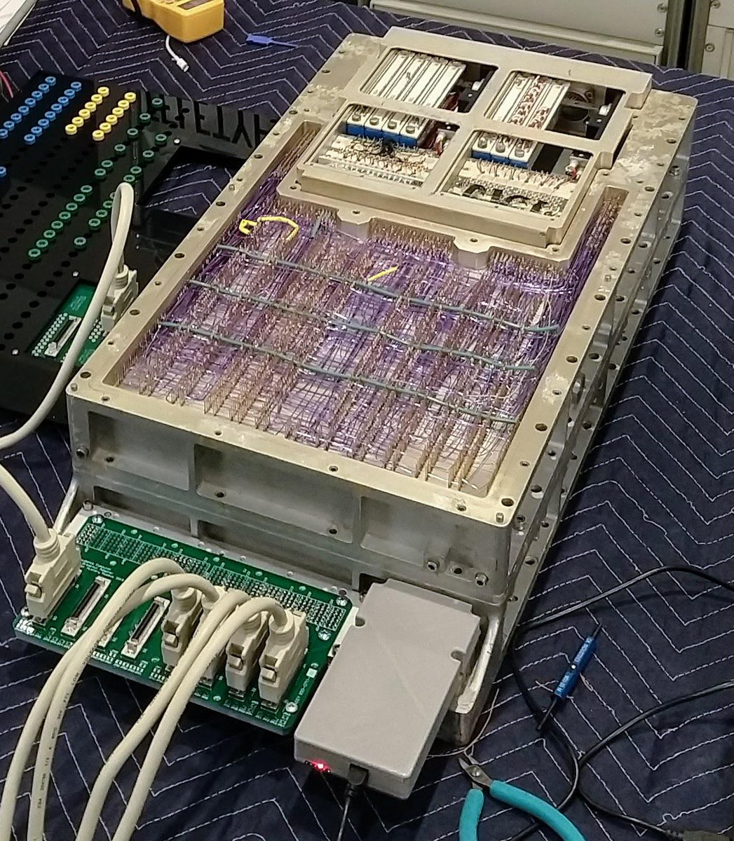 kenshirriff's tweet image. We&apos;re restoring an Apollo Guidance Computer for #apollo50. Instead of core ropes, our AGC has a core rope simulator. I reverse-engineered the simulator circuitry, built an interface using a #BeagleBone, and used it to run software on the vintage AGC.
righto.com/2019/07/apollo…