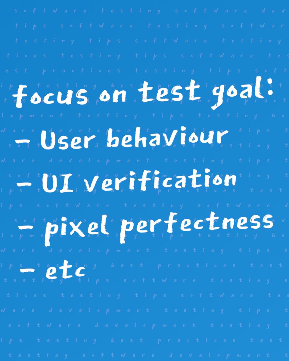 Alex_Zhukovich's tweet image. #TestingTipsWeek Day 5: We have many different types of UI tests which are specialized on one thing. However, you can find a lot of samples when developers/testers try to combine them. As a result, we have complicated test cases which try to do multiple tasks at the same time.