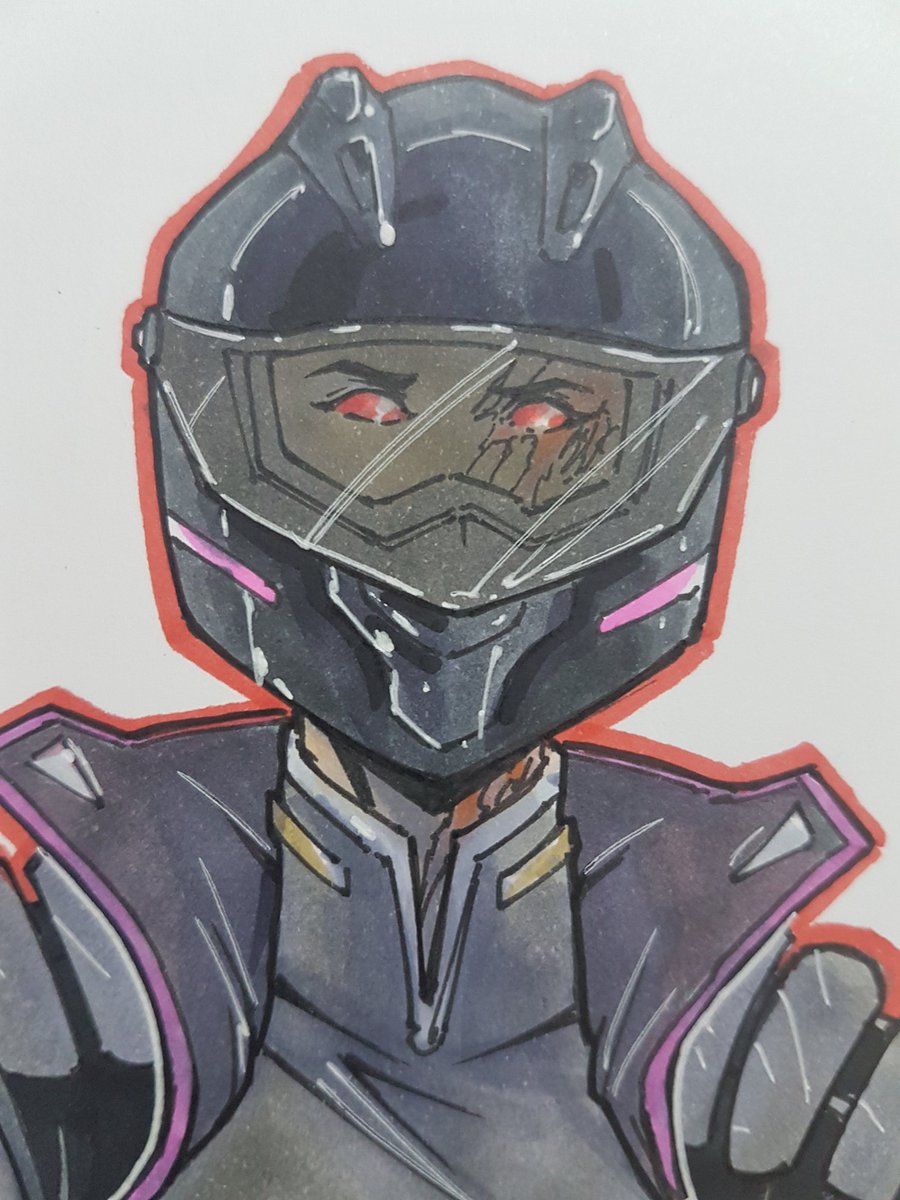 markerguru's tweet photo. I was commissioned to do a holo avatar for Tarn. This is what I came up with :)
I like the idea of the motorcycle helmet to his the scared face :)

#transformers #mtmte #tarn #djd https://t.co/0DlgGj2IrH