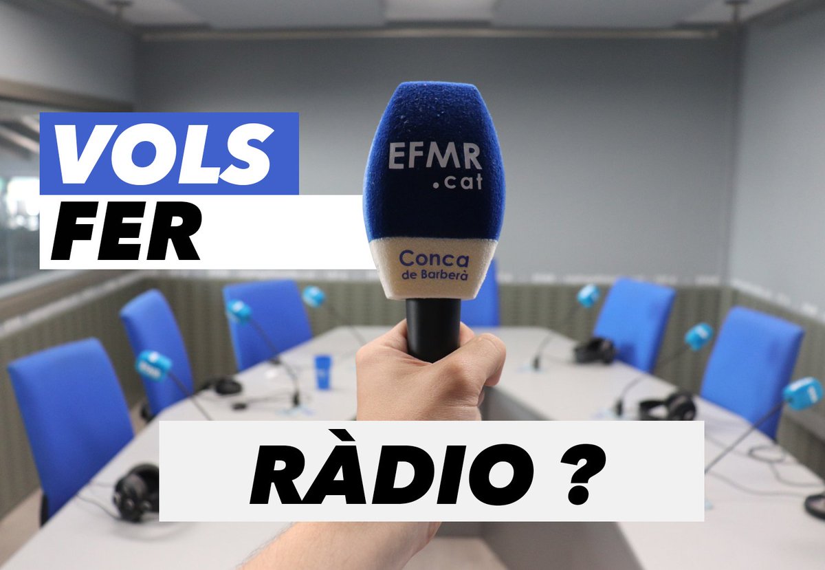 💡Tens una idea? 🎙🎚 T'agradaria aprendre a fer ràdio? 📸 Ets més d'audiovisuals? 🙋‍♀️🙋‍♂️ Aquesta és la teva oportunitat 👉 forms.gle/qPSUZLGuuozHHQ… 

#ConcadeBarberà #ràdio #audiovisuals #periodisme #CampdeTarragona #Espluga