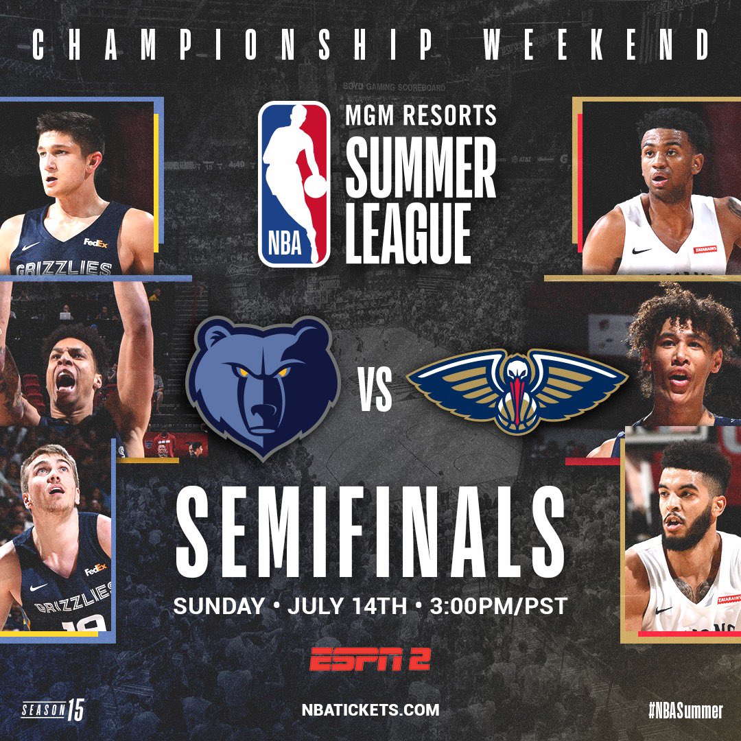 Thomas & Mack Center (@thomasandmack) on Twitter photo It’s almost time for the <a href="/memgrizz/">Memphis Grizzlies</a> to take on the <a href="/PelicansNBA/">New Orleans Pelicans</a> in the <a href="/NBASummerLeague/">NBA Summer League</a> Semifinals! #NBASummer It’s almost time for the <a href="/memgrizz/">Memphis Grizzlies</a> to take on the <a href="/PelicansNBA/">New Orleans Pelicans</a> in the <a href="/NBASummerLeague/">NBA Summer League</a> Semifinals! #NBASummer