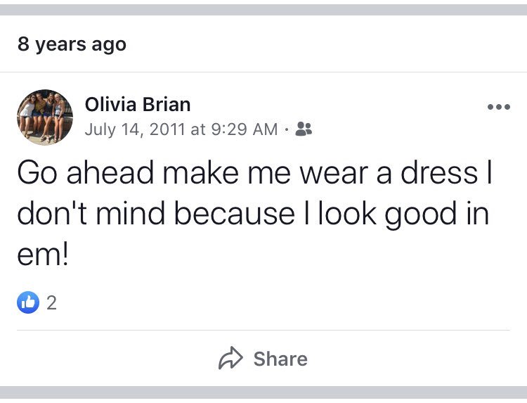 olivia_brain's tweet photo. Can we just like admire the confidence 12 year old Olivia had https://t.co/k3oWG9skrL