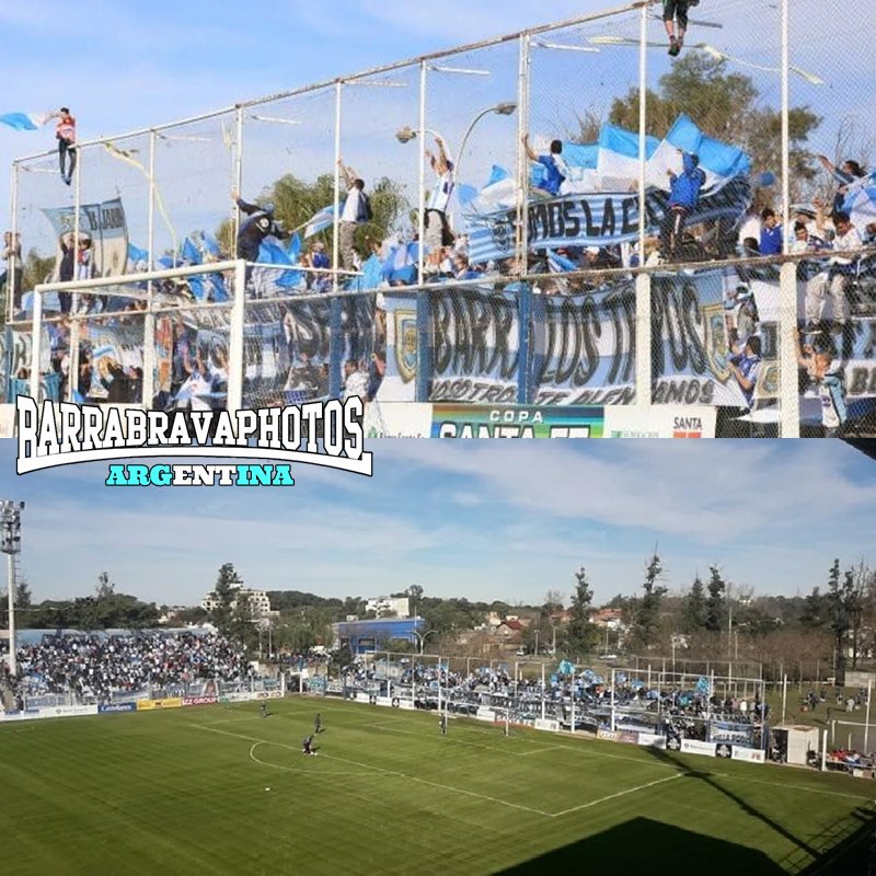 La Barra de los Trapos [Atlético de Rafaela] en cancha de Sportivo Ben Hur, en el Clasico por la Copa Santa Fe.
