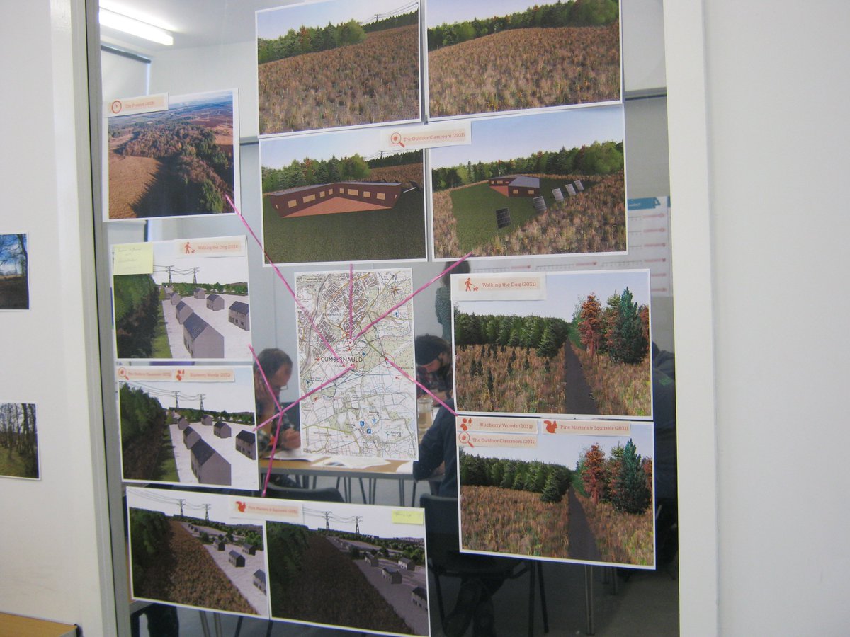 A recent <a href="/JamesHuttonInst/">James Hutton Institute</a> stakeholder workshop for <a href="/ScotWildlife/">Scottish Wildlife Trust</a> Forest Woods, Cumbernauld, including  various forest plan phases and scenario visualisations